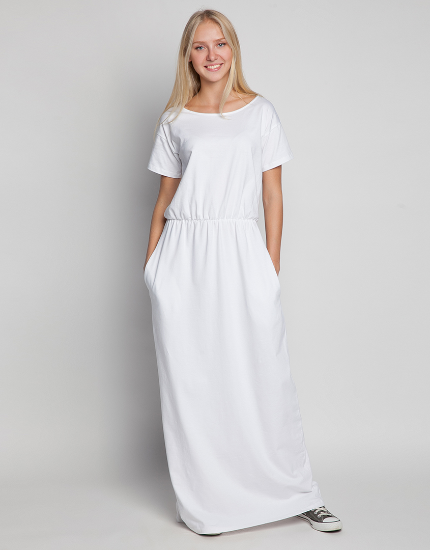 Платье макси белое