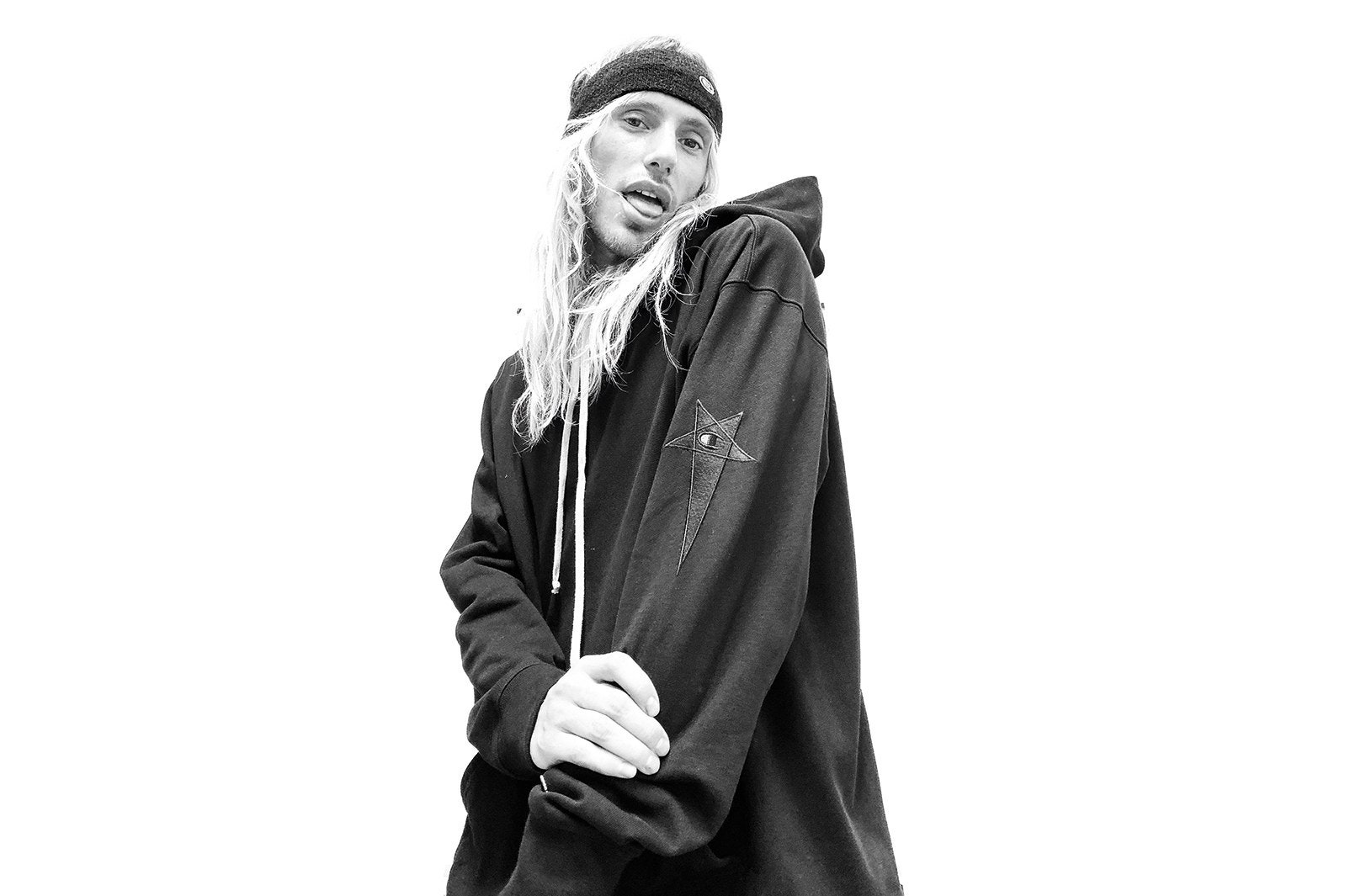 Зип худи рик овенс. Rick Owens x Champion. Худи Rick Owens&Champion с показа. Rick Owens Hoodie. Рик Оуэнс лого.